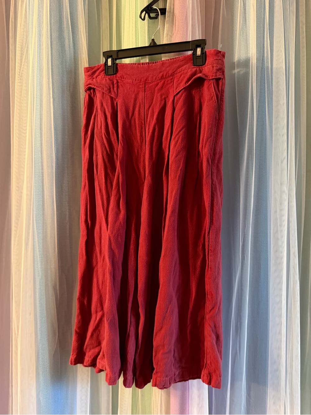 Women's Red Linen Pants